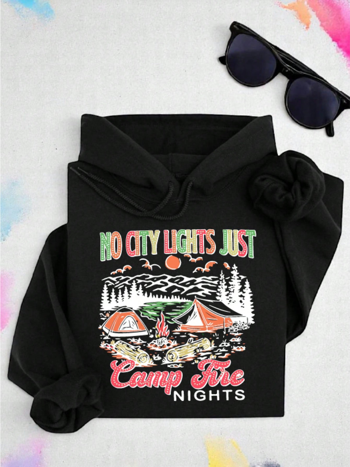 No City Lights Just Campfire Nights Hoodie