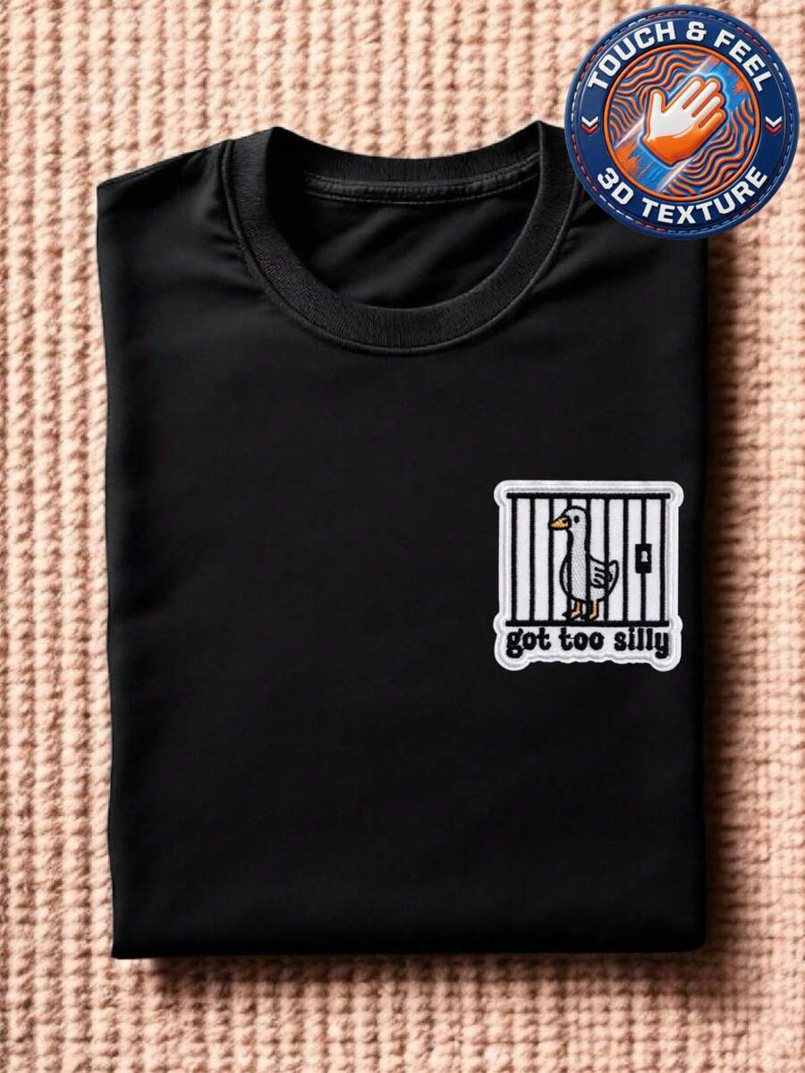 Funny Goose Pocket Size 3D Patch T-Shirt