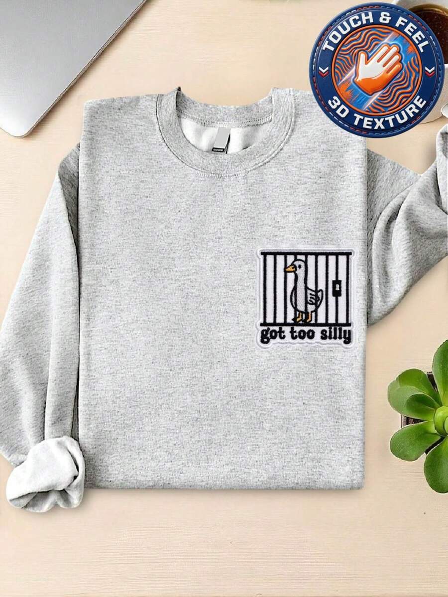 Funny Goose Pocket Size 3D Patch Sweatshirt