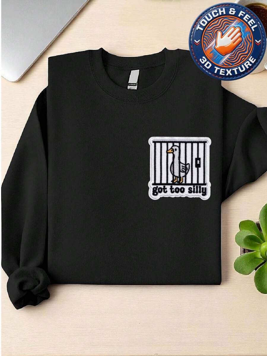 Funny Goose Pocket Size 3D Patch Sweatshirt