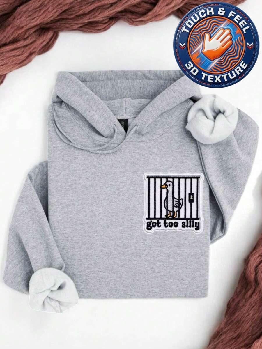 Funny Goose Pocket Size 3D Patch Hoodie