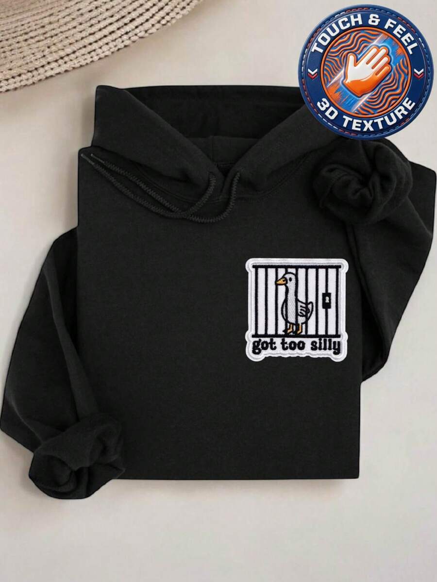 Funny Goose Pocket Size 3D Patch Hoodie