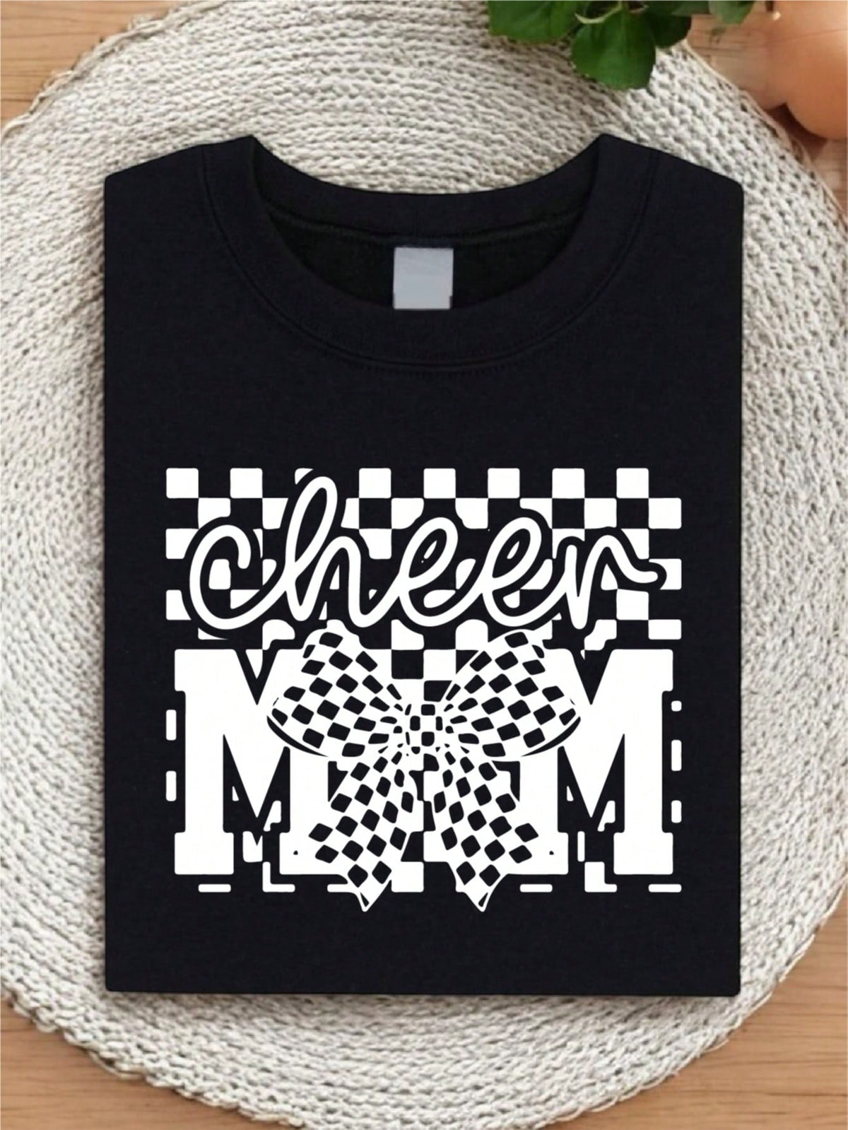 Retro Checkered Cheer Mom T-Shirt