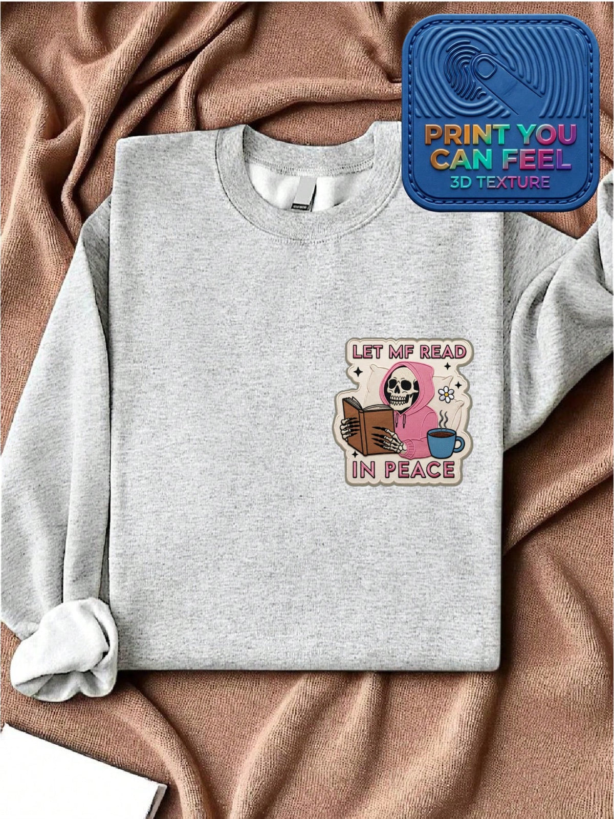 Embroidery Read In Peace Book Lover Outfit Sweatshirt
