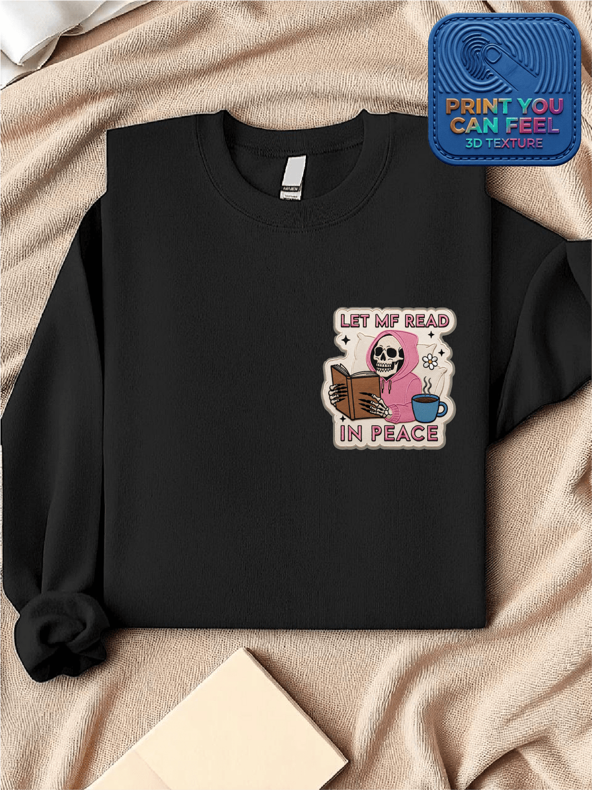 Embroidery Read In Peace Book Lover Outfit Sweatshirt