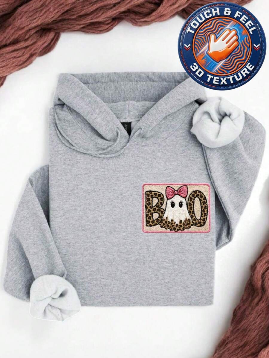 Ghost Boo 3D Patch Hoodie
