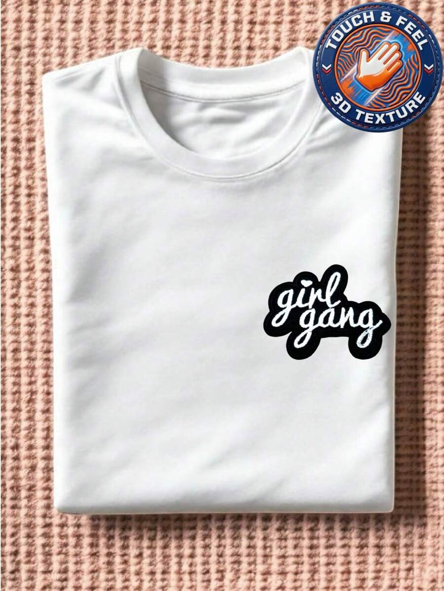 Girl Gang 3D Embroidered Patch T-Shirt