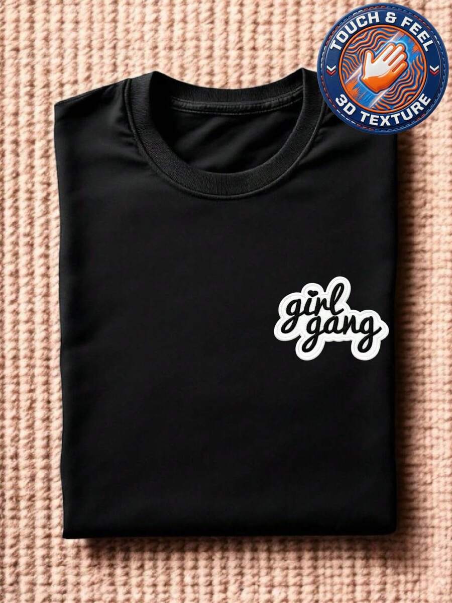 Girl Gang 3D Embroidered Patch T-Shirt