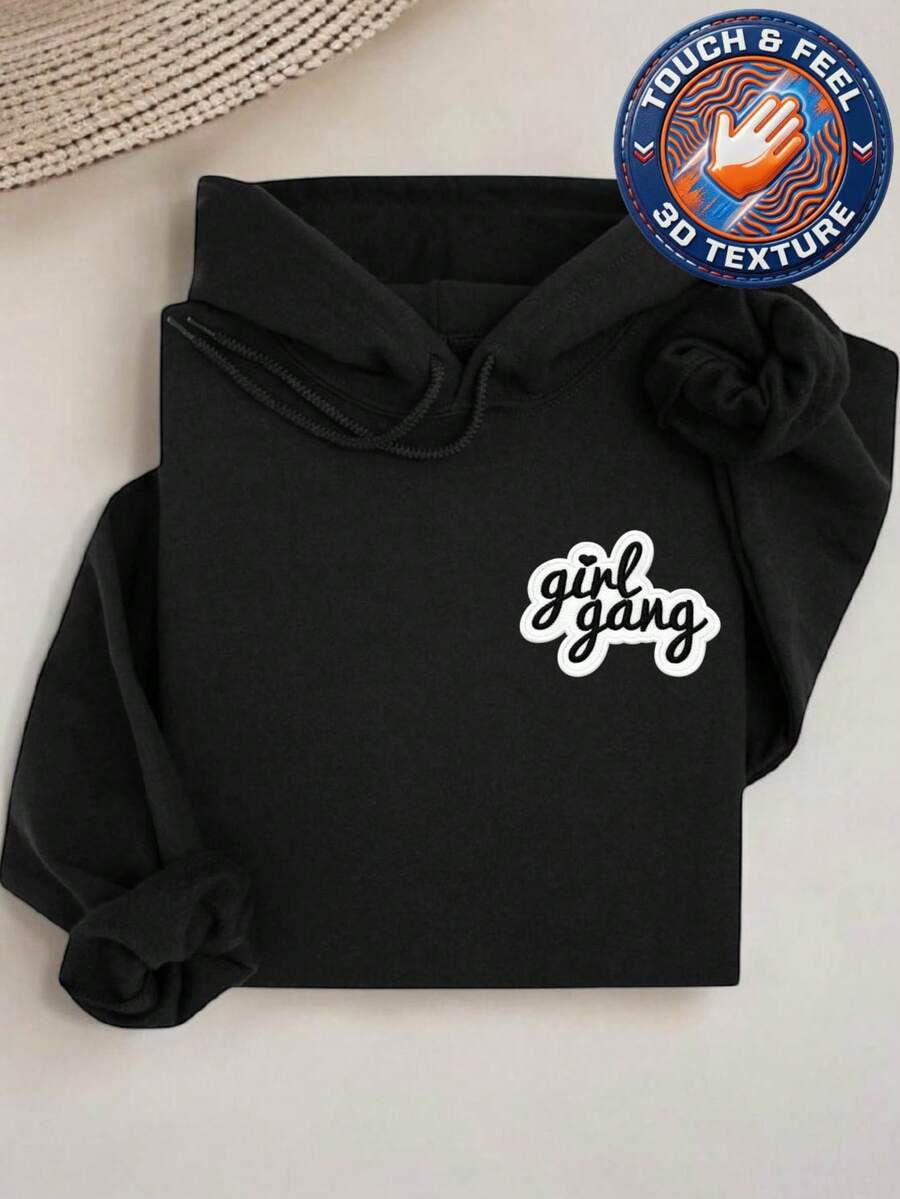 Girl Gang 3D Embroidered Patch Hoodie