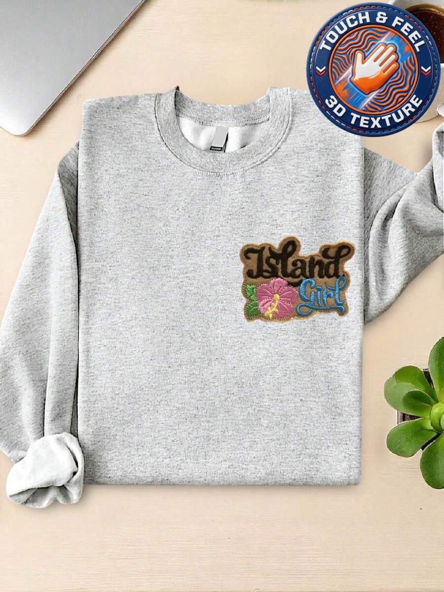 Island Girl 3D Patch Sweatshirt