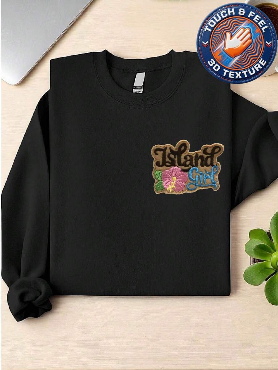 Island Girl 3D Patch Sweatshirt