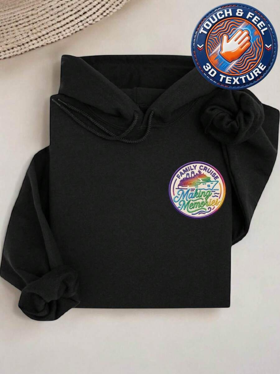Family Cruise 3D Embroidered Patch Hoodie