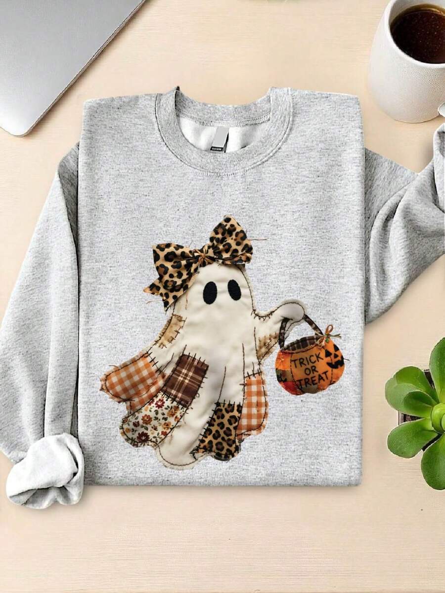 Preppy Fall Ghost DTF Graphic Print Only- Not A Embroidery Sweatshirt