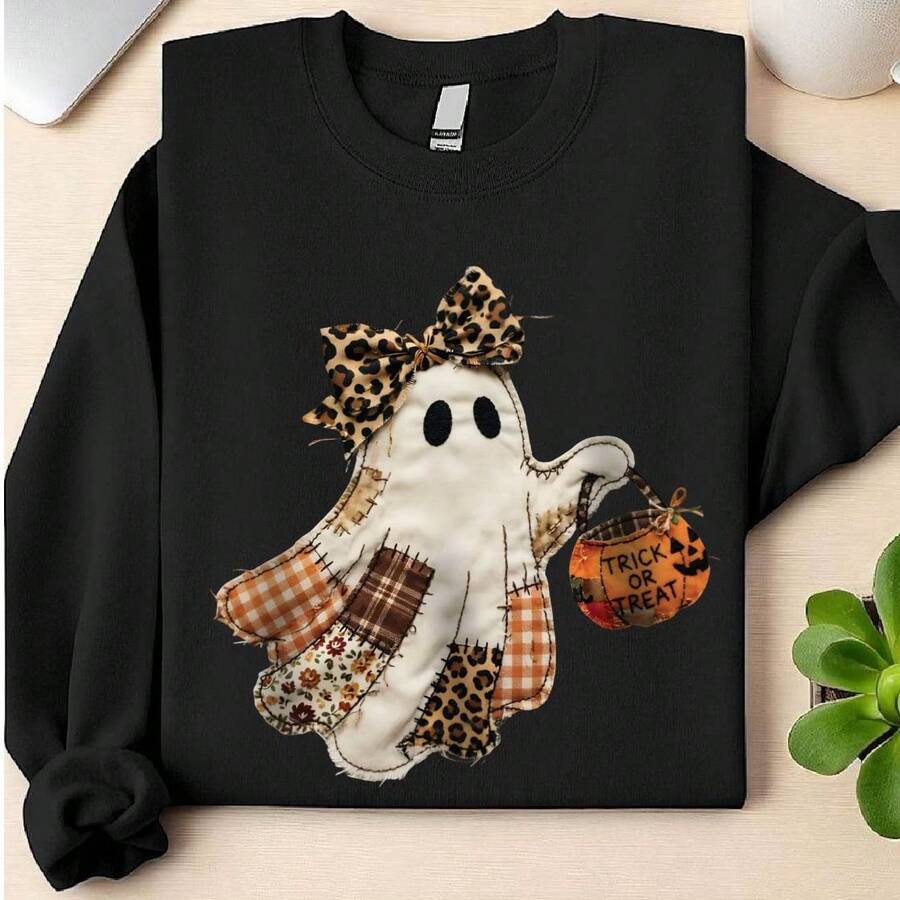 Preppy Fall Ghost DTF Graphic Print Only- Not A Embroidery Sweatshirt