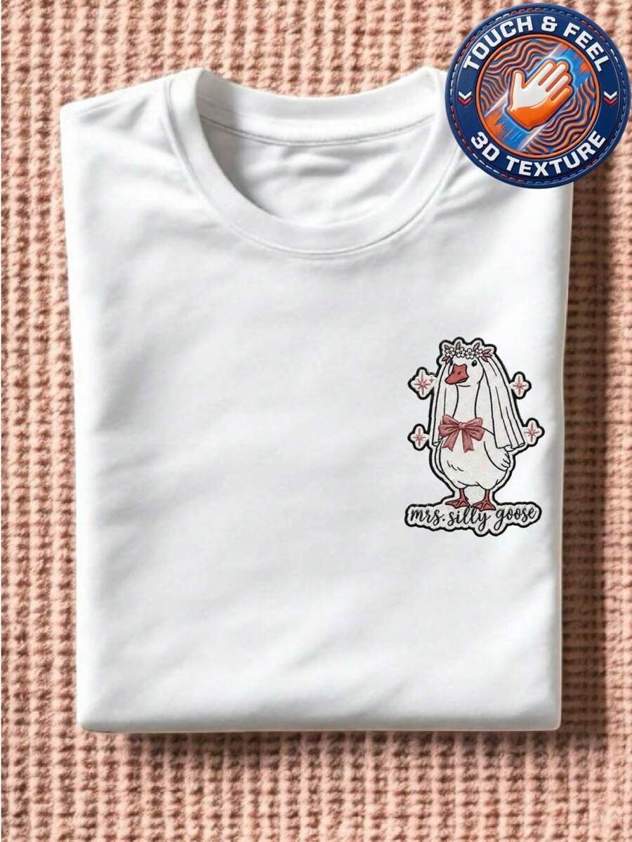 Mrs.Goose 3D Embroidery Patch T-Shirt