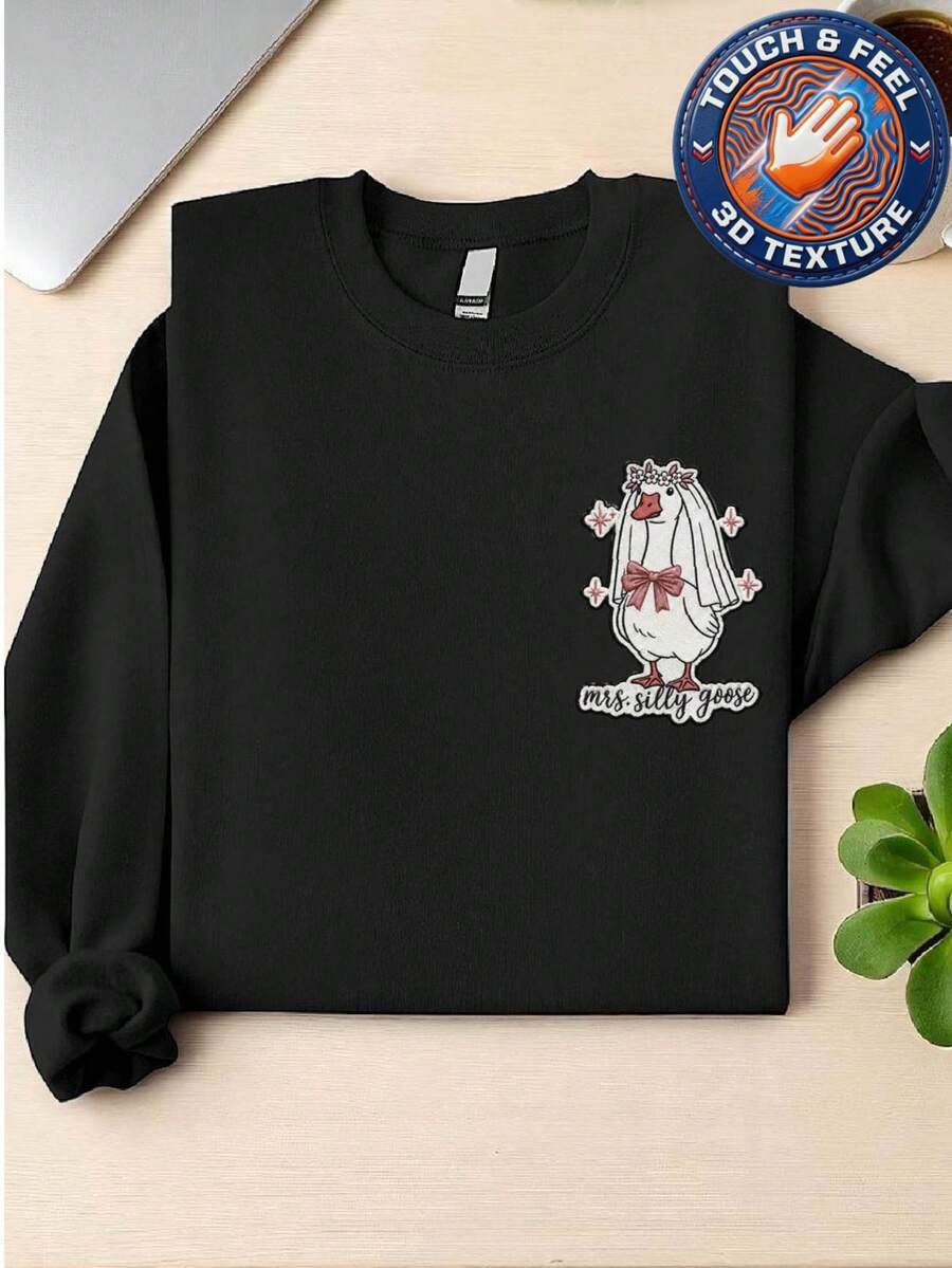 Mrs.Goose 3D Embroidery Patch Sweatshirt