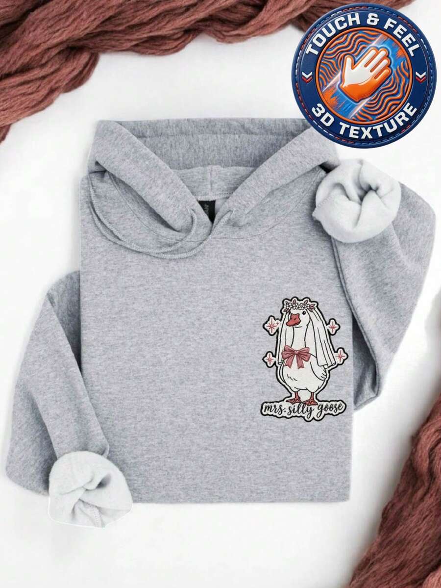 Mrs.Goose 3D Embroidery Patch Hoodie