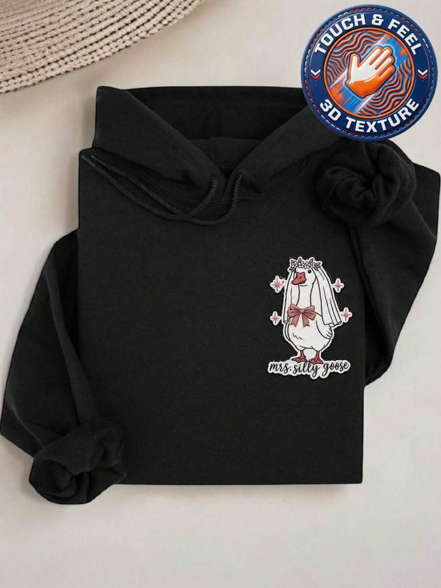 Mrs.Goose 3D Embroidery Patch Hoodie