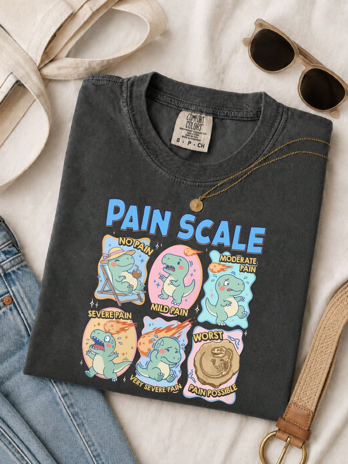 Dinosaur Pain Scale T-Shirt