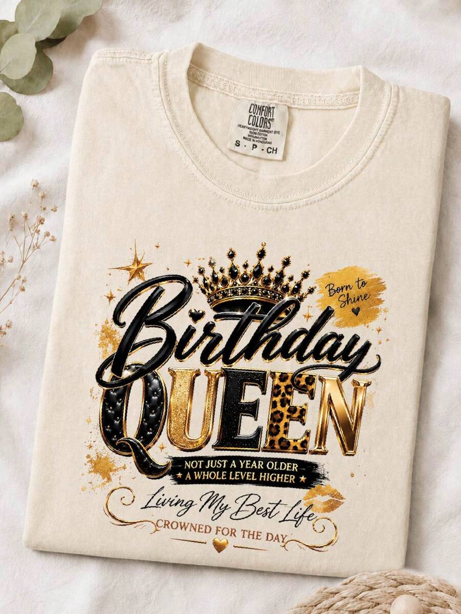Birthday Queen (DTF Graphic Print) T-Shirt