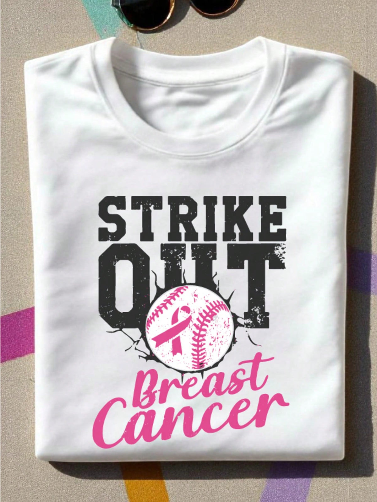 Baseball Strike Out Breast Cancer T-Shirt