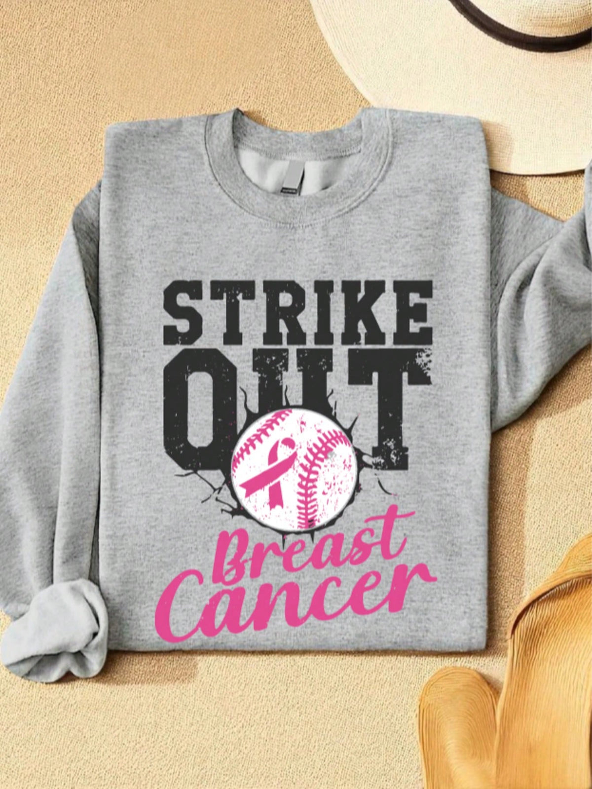 Baseball Strike Out Breast Cancer Sweatshirt
