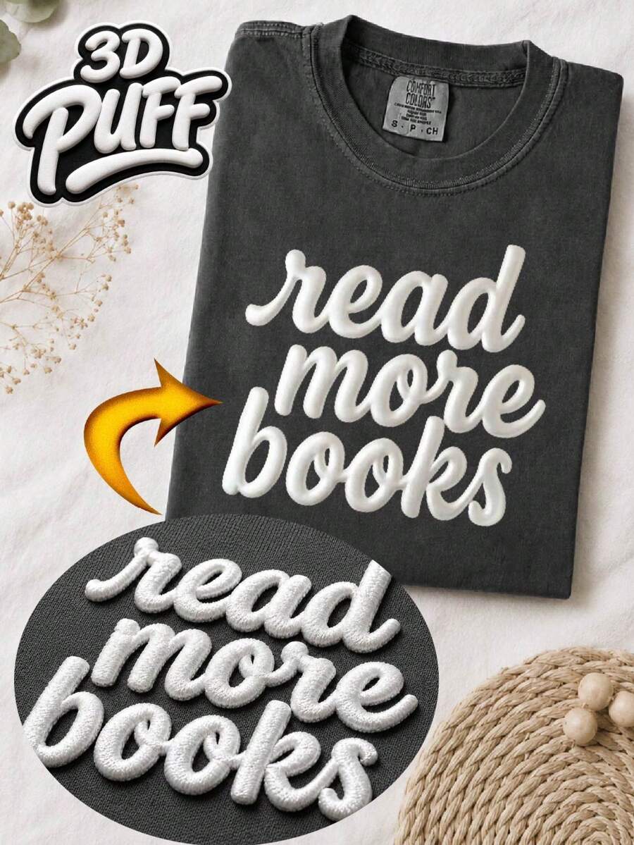 Read More Books 3D Puff T-Shirt