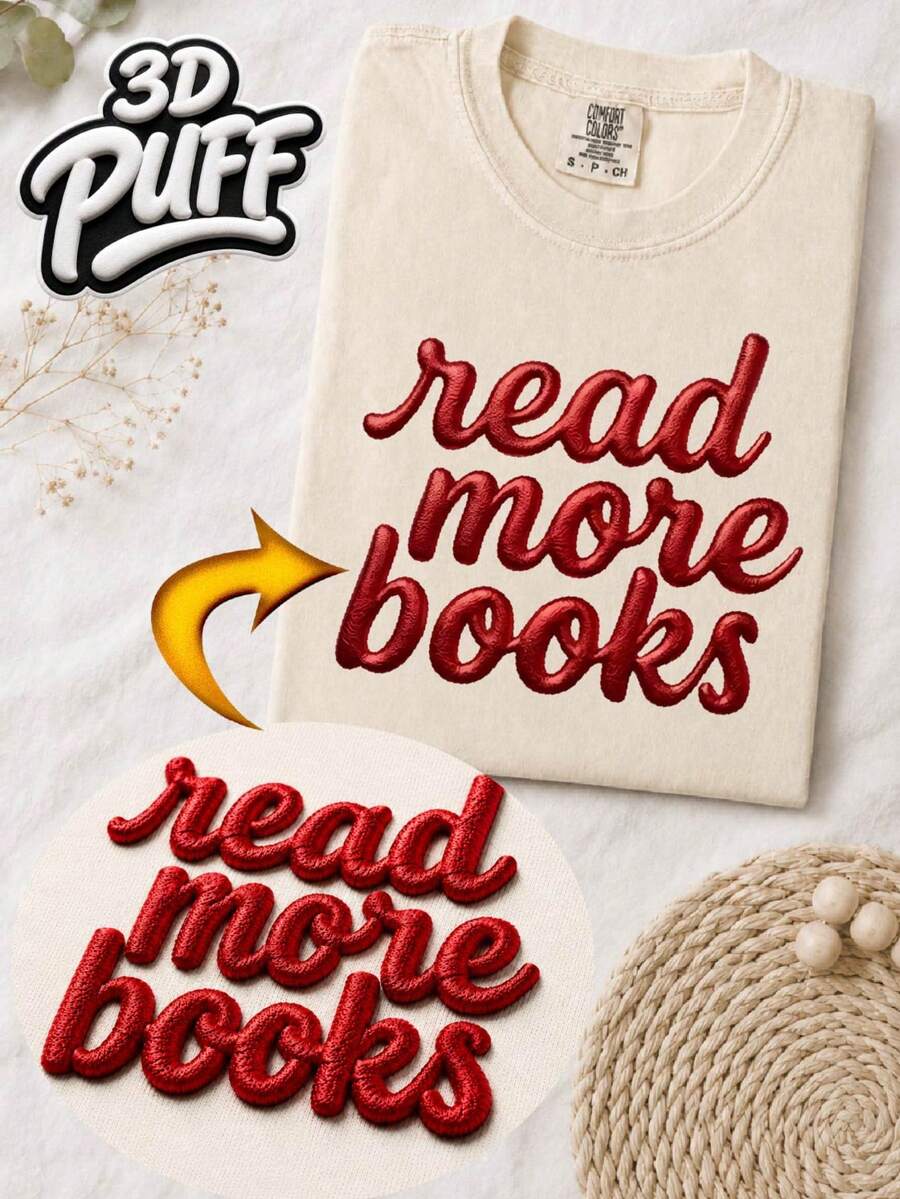Read More Books 3D Puff T-Shirt