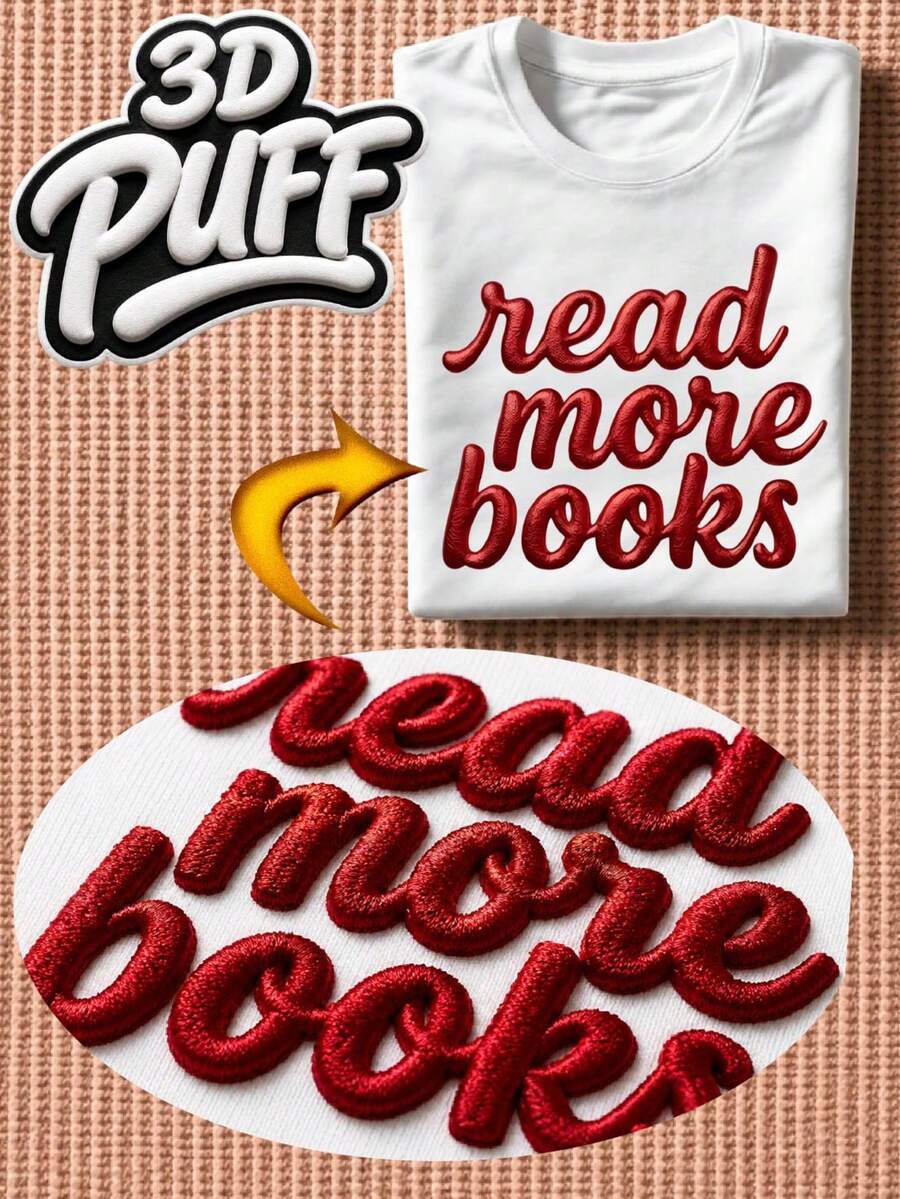 Read More Books 3D Puff T-Shirt
