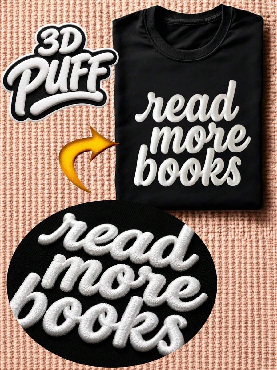 Read More Books 3D Puff T-Shirt