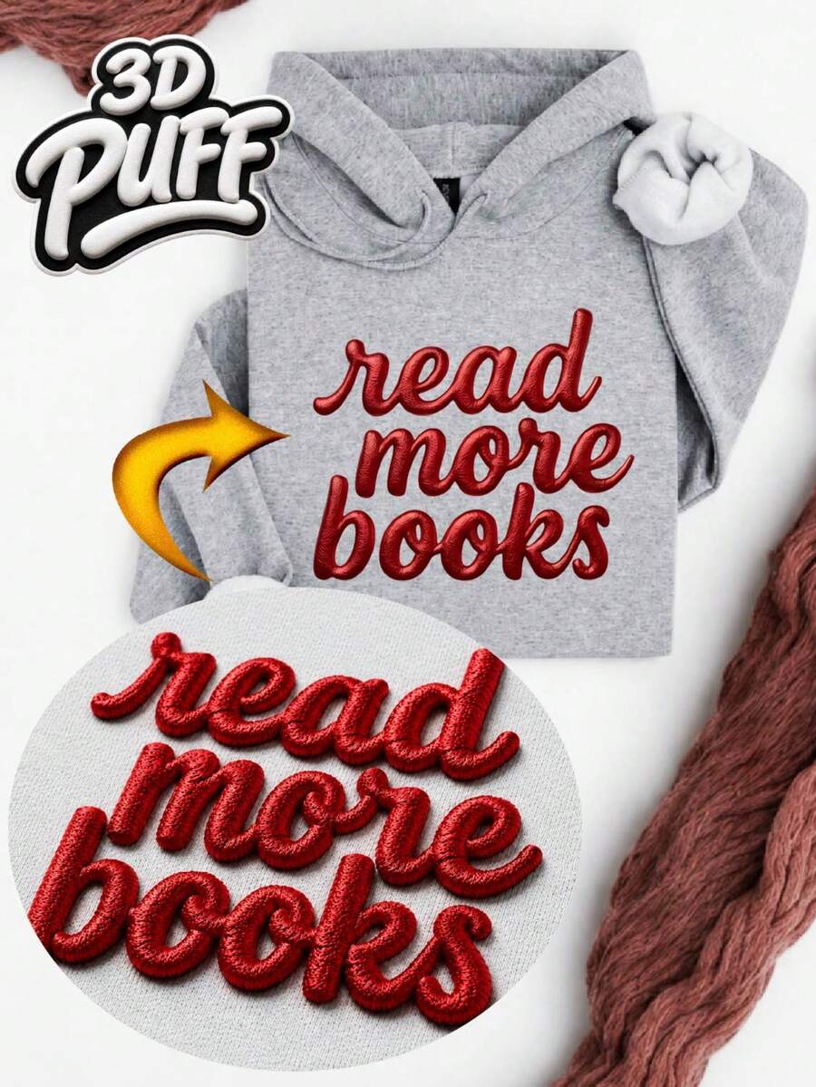 Read More Books 3D Puff Hoodie
