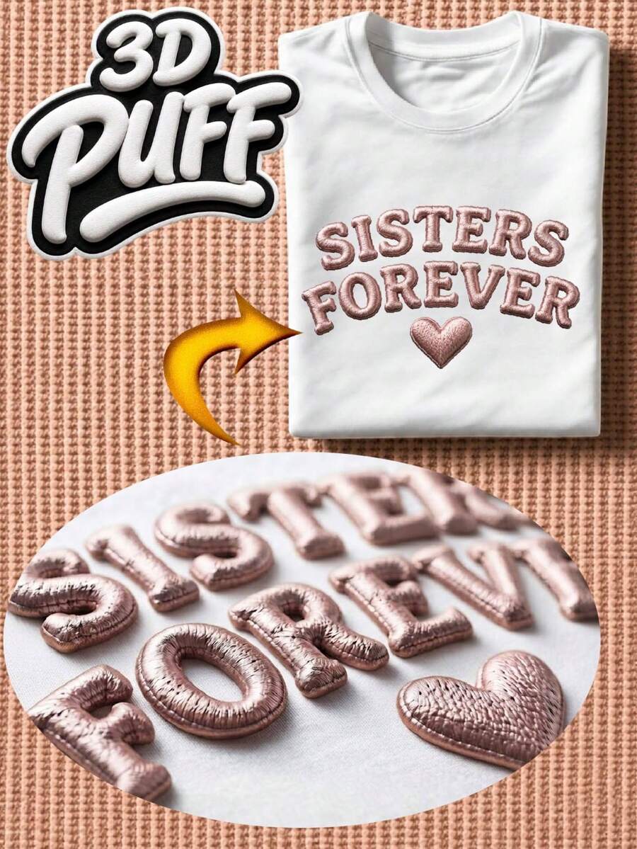 Sisters Forever 3D Puff T-Shirt