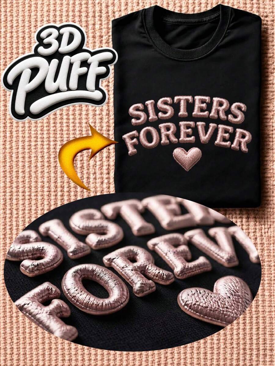 Sisters Forever 3D Puff T-Shirt