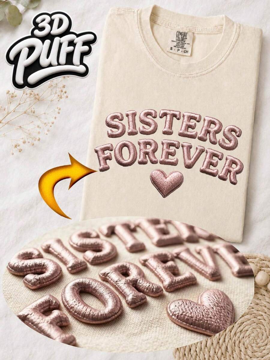 Sisters Forever 3D Puff T-Shirt