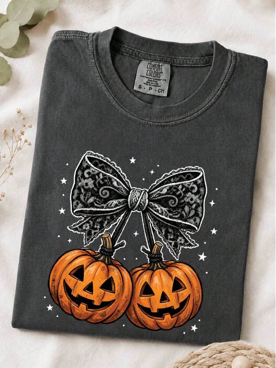 Lace Bow Pumpkin T-Shirt