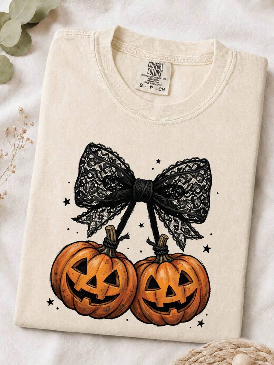 Lace Bow Pumpkin T-Shirt