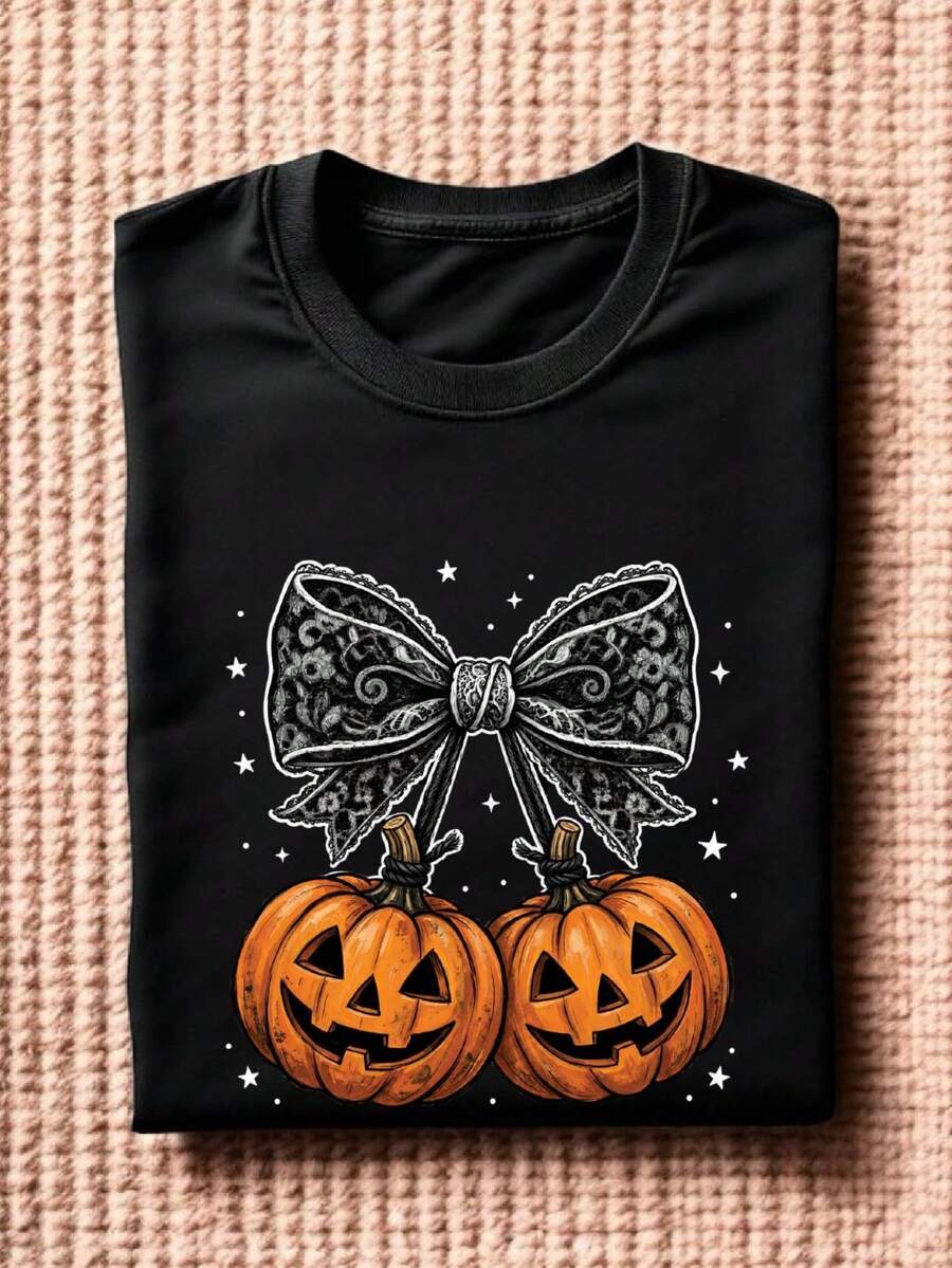 Lace Bow Pumpkin T-Shirt