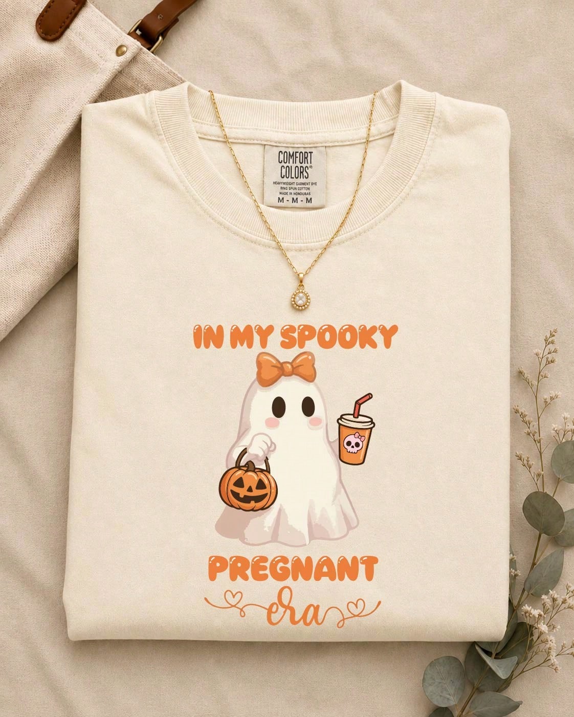 Retro Pregnant Girl Halloween Comfort T-Shirt