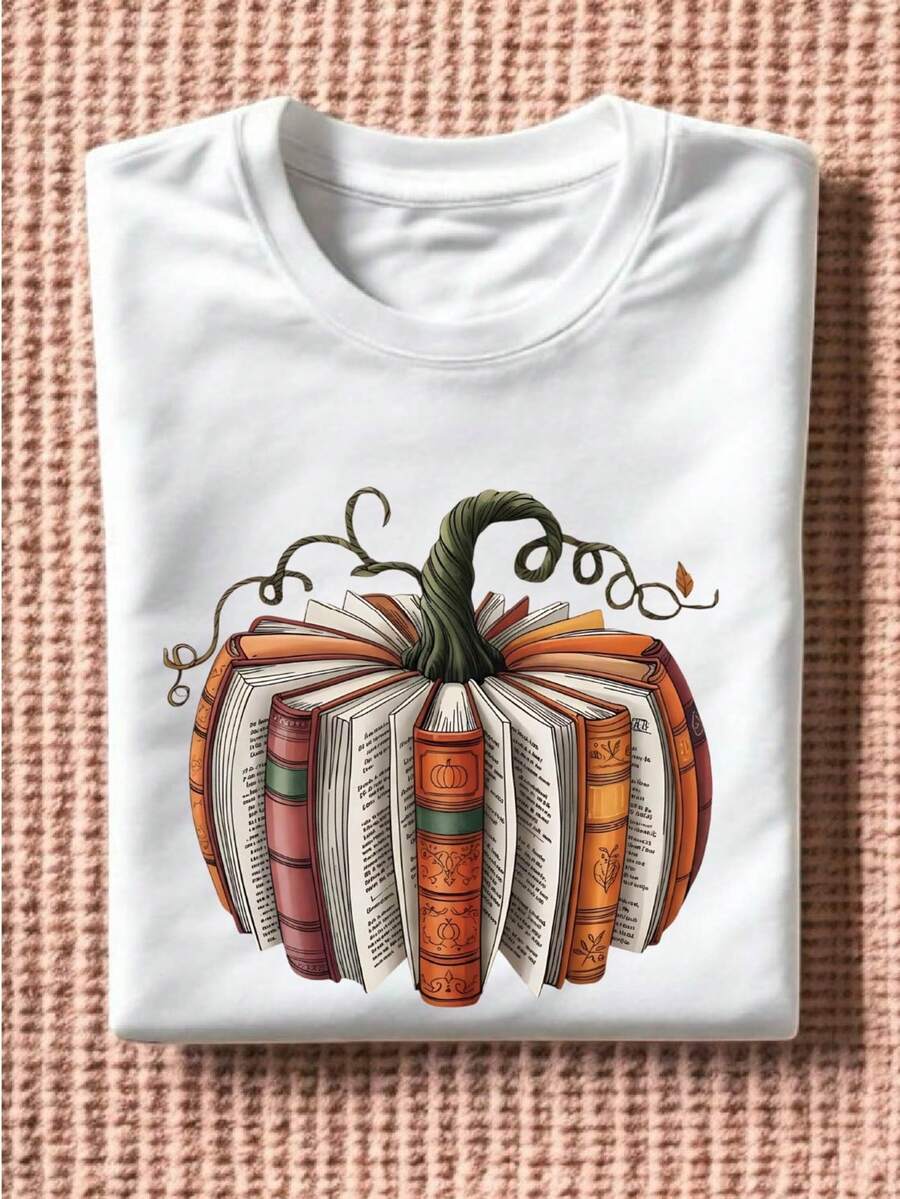 Fall Book Pumpkin T-Shirt