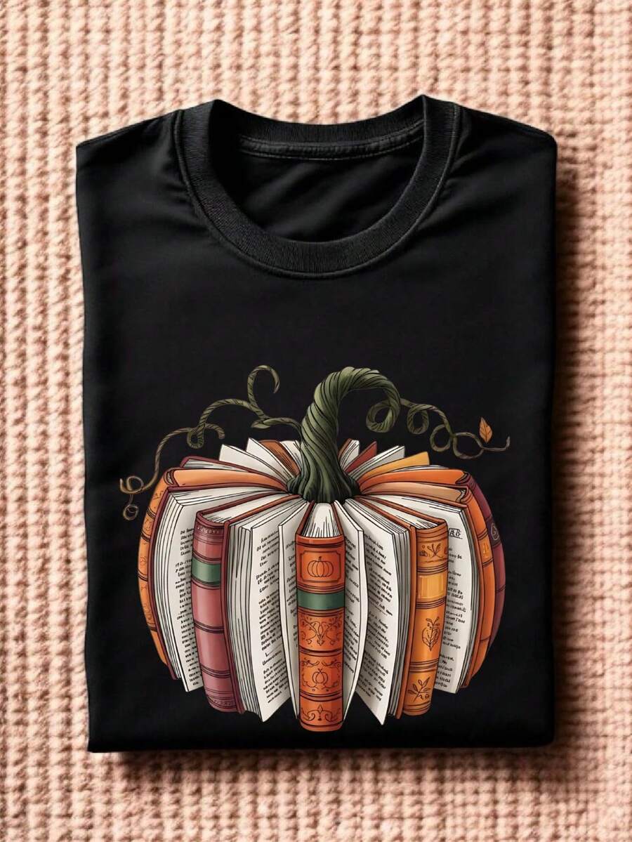Fall Book Pumpkin T-Shirt