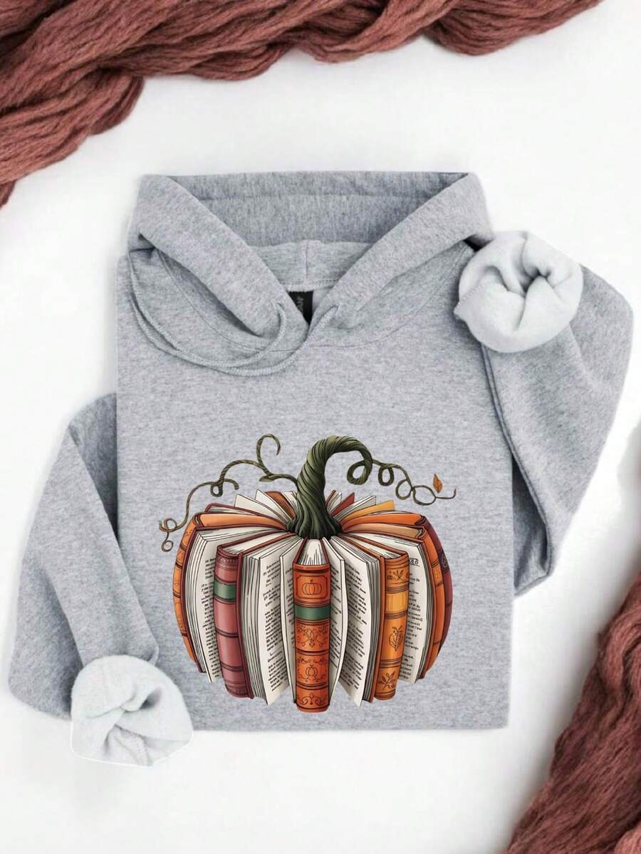 Fall Book Pumpkin Hoodie