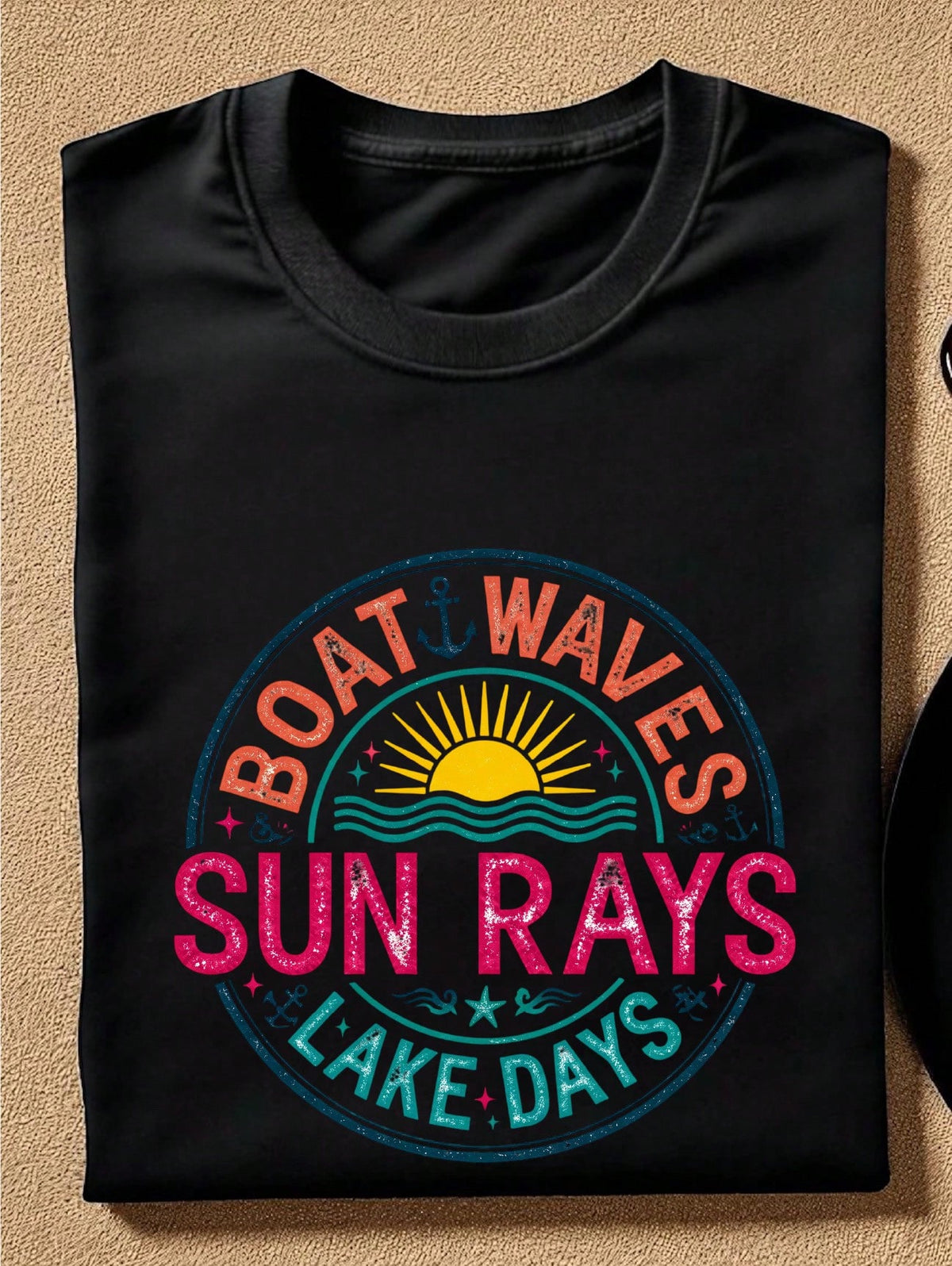 Boat Waves Sun Rays T-Shirt