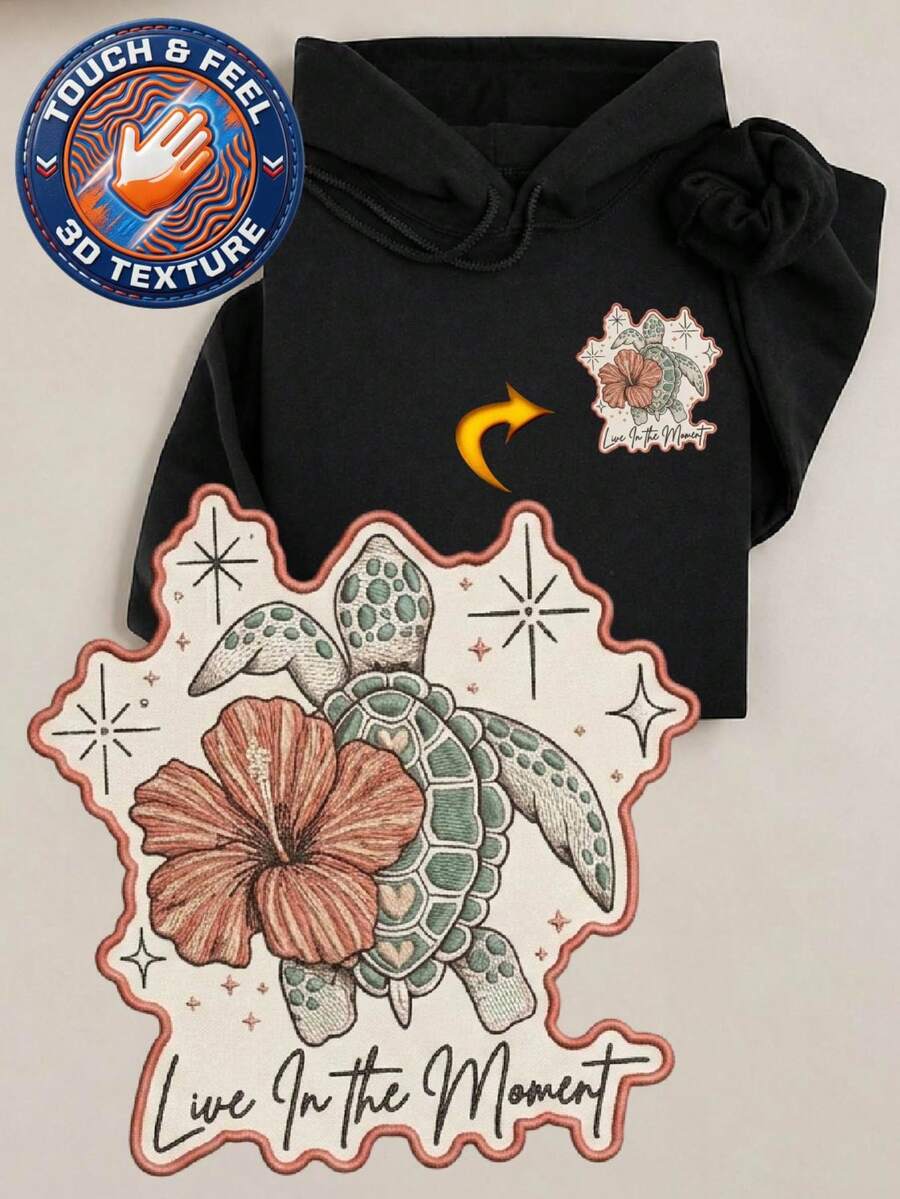 Live In Moment 3D Patch Hoodie