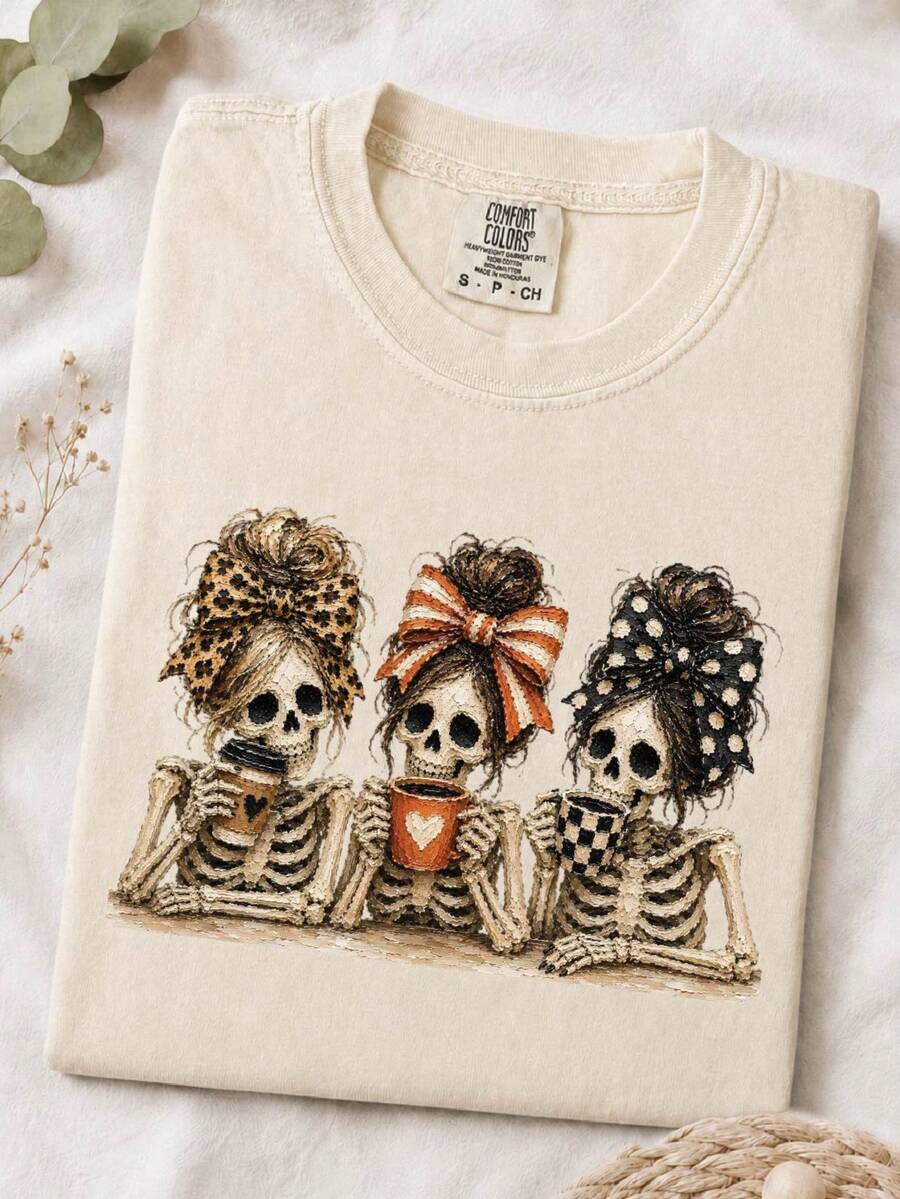 Preppy Halloween Skeleton T-Shirt