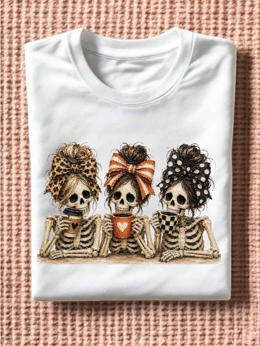 Preppy Halloween Skeleton T-Shirt