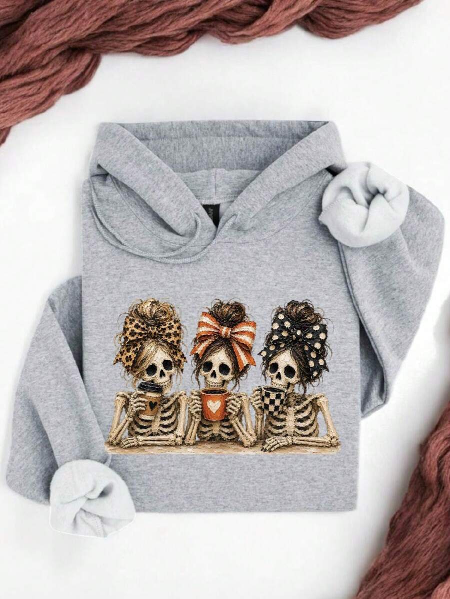 Preppy Halloween Skeleton Hoodie