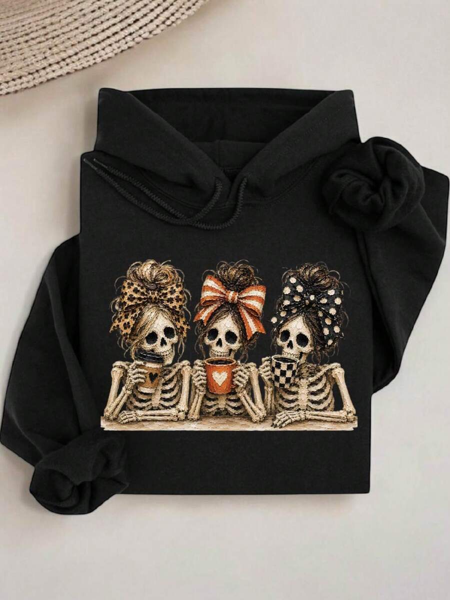 Preppy Halloween Skeleton Hoodie