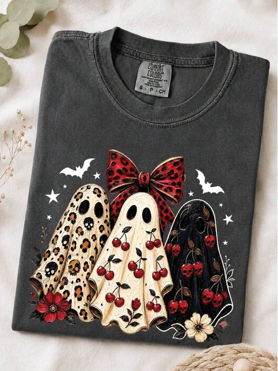 Cherry Ghost (DTF Graphic Print) T-Shirt
