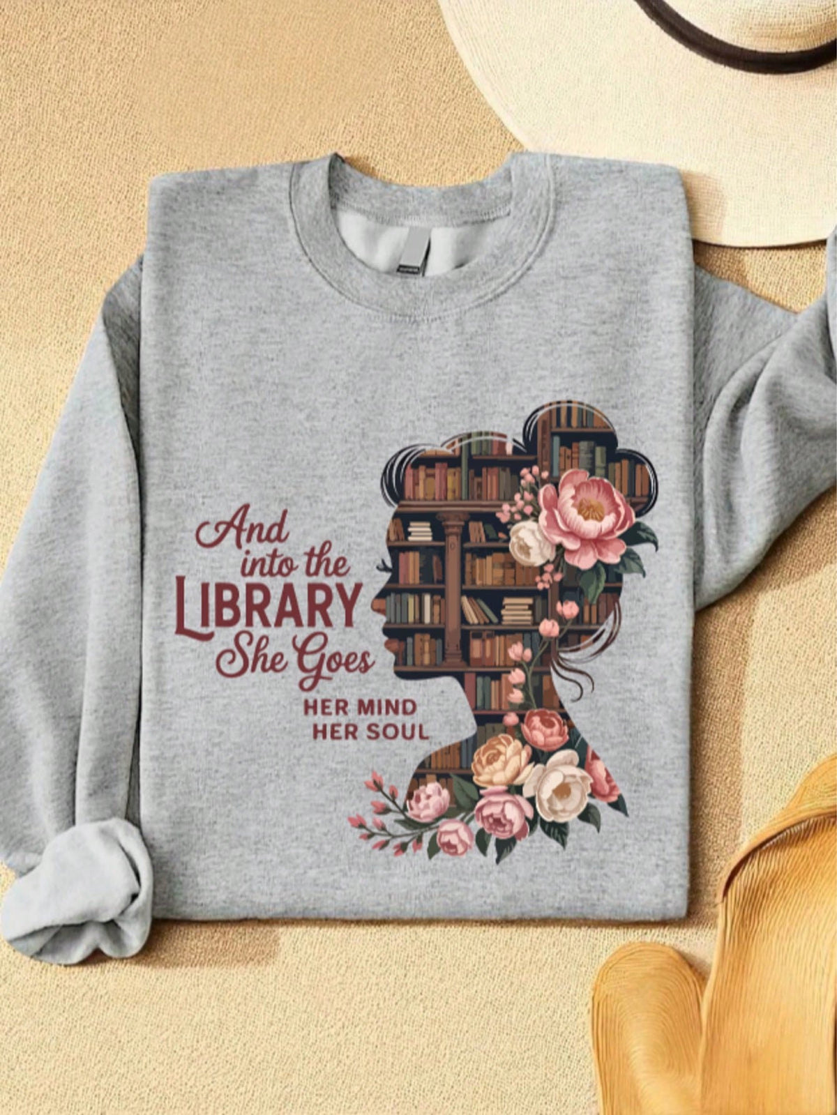 Vintage And Into The Library She Goes Sweatshirt