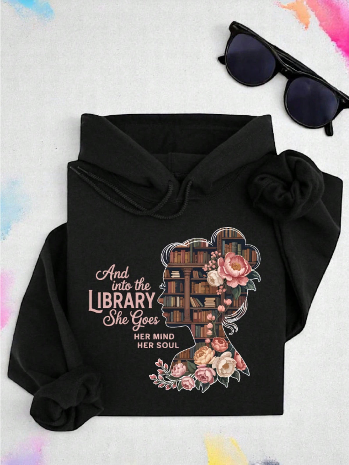 Vintage And Into The Library She Goes Hoodie